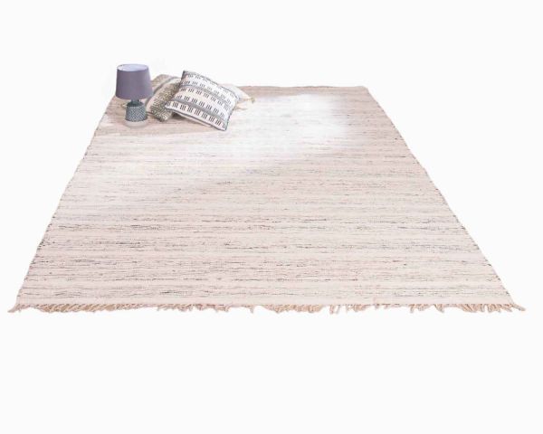 Gran alfombra tejida a mano de algodón y yute «Solira», de 300 x 200 cm