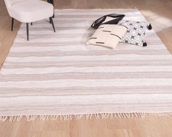 Alfombra a rayas en tonos suaves, 120 x 180 cm, «Kavon» 