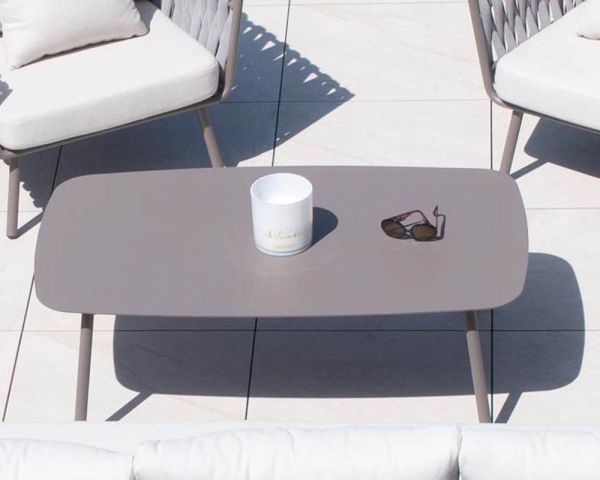 Gran mesa de centro de diseño rectangular de aluminio gris «Chinon»