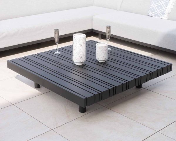 Mesa de centro cuadrada de exterior de aluminio, 120 x 120 cm, «Sumbawa»
