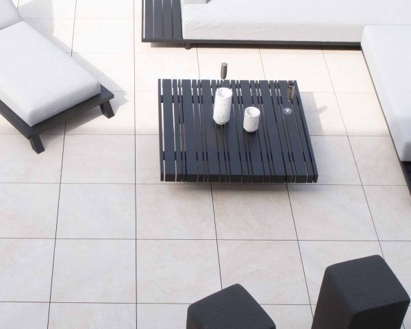 Mesa de centro cuadrada de exterior de aluminio, 120 x 120 cm, «Sumbawa»