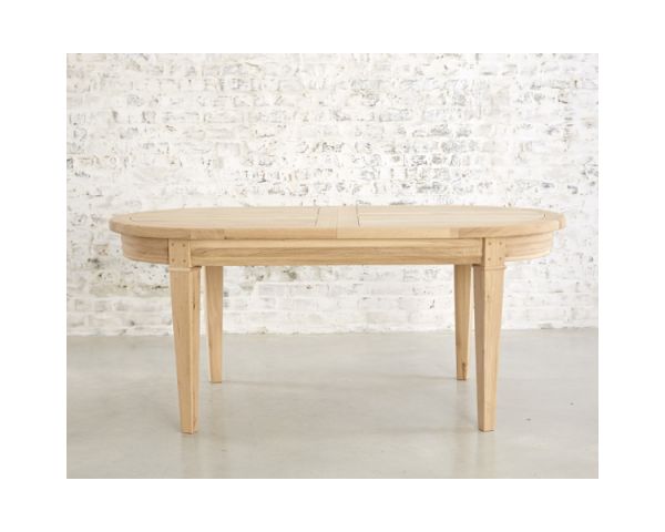 Mesa ovalada de roble macizo con extensiones «Artisan» 