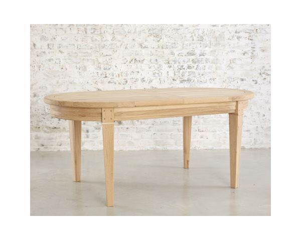Mesa ovalada de roble macizo con extensiones «Artisan» 