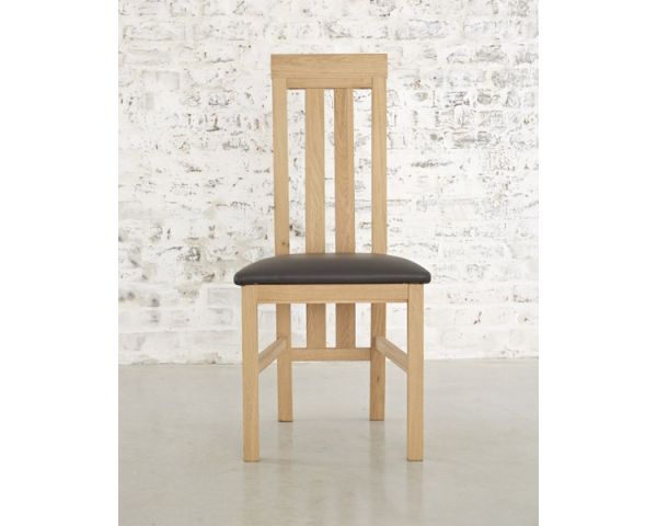 Silla con asiento de PU gris «Stockholm»
