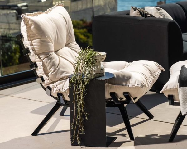 Tumbona modular de alta gama con estructura de aluminio negro «Lisca»
