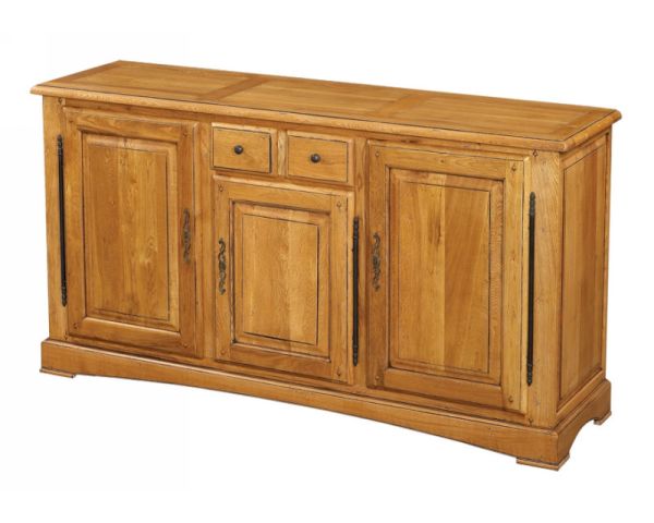 Aparador de roble macizo de estilo tradicional, con 3 puertas y 2 cajones, modelo «Antique»