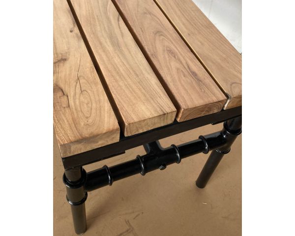 Banco industrial de madera maciza de acacia y metal «Garden»