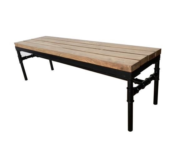 Banco industrial de madera maciza de acacia y metal «Garden»
