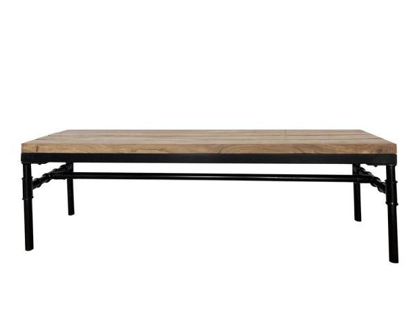 Banco industrial de madera maciza de acacia y metal «Garden»