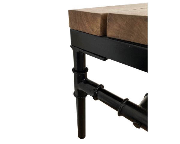 Banco industrial de madera maciza de acacia y metal «Garden»