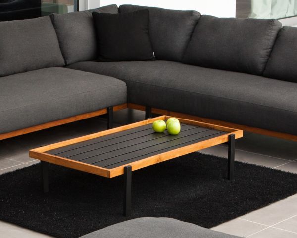 Mesa de centro de exterior de teca y aluminio «Maluku Island»
