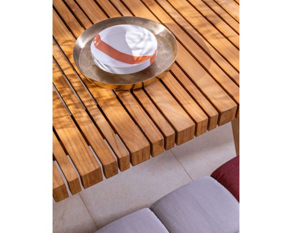 Mesa de comedor de exterior de teca maciza de 200 cm «Lombok»