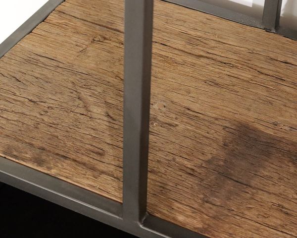 Estantería industrial de 180 x 90 cm, de metal gris y madera de mango «Kaloupilé»