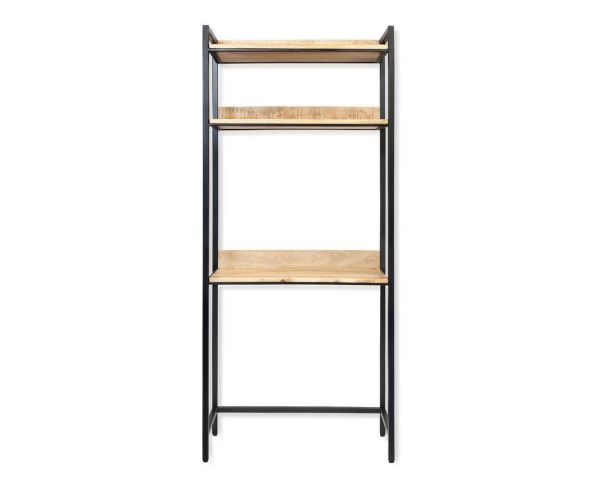 Escritorio industrial de metal y madera de mango con estantes «Atelier» 