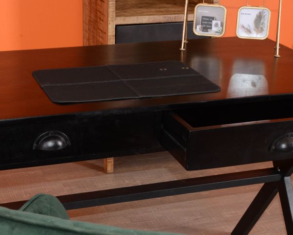 Escritorio negro de madera y metal de 120 cm «Atelier»