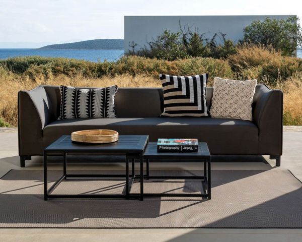 Conjunto de jardín en aluminio gris oscuro y tejido Sunbrella «Andaman Island»