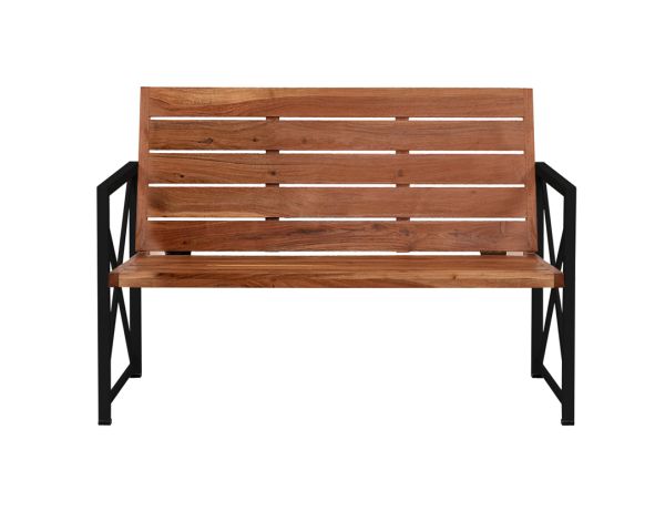 Banco de jardín de 120 cm de madera y metal «Gardénia»