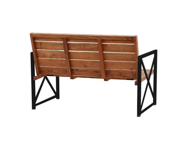 Banco de jardín de 120 cm de madera y metal «Gardénia»