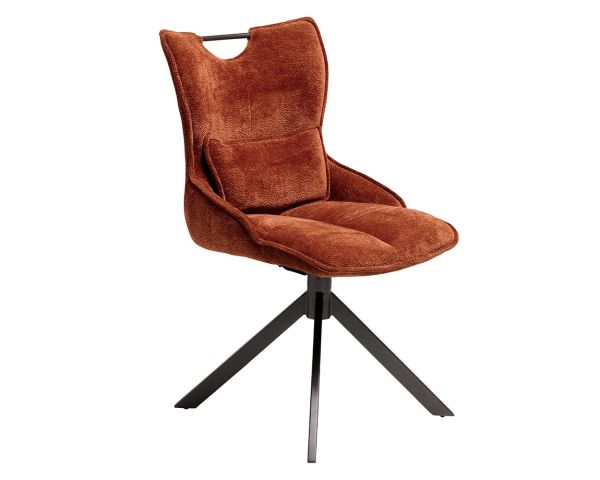 Lote de 2 sillas giratorias de estilo retro «Biorg» en tela color óxido
