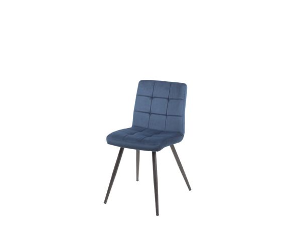 Juego de 4 sillas escandinavas de tela azul y metal negro «Sando» de Casita