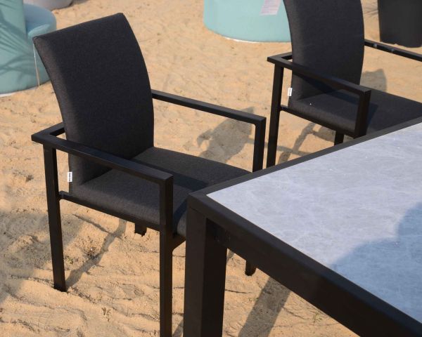 Silla de exterior negra con tejido Sunbrella «Terrasse»