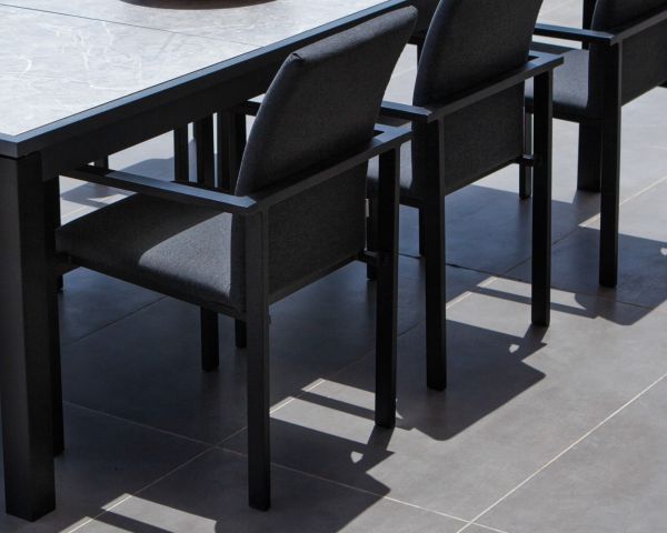 Silla de exterior negra con tejido Sunbrella «Terrasse»