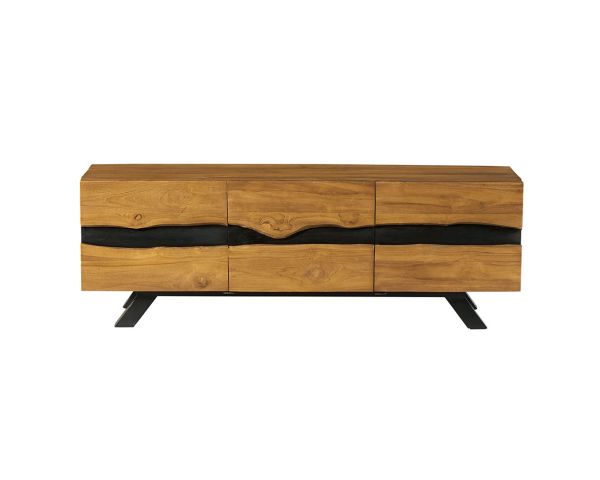 Mueble para la tele de 160 cm de teca reciclada «Copley», con un estilo natural y rústico