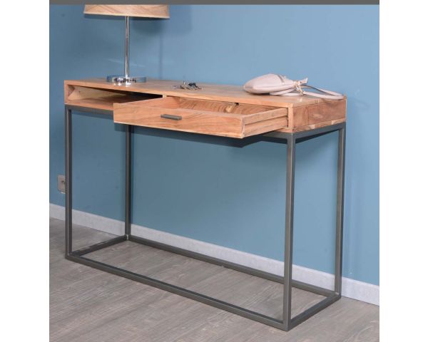 Consola con espacio de almacenamiento de metal y madera «Zen»