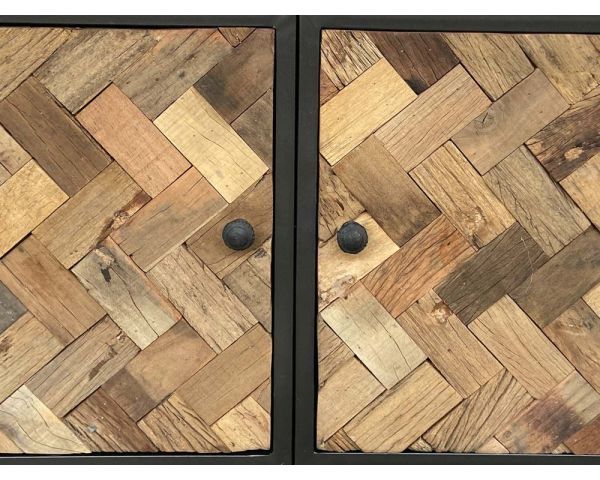 Estantería industrial de 180 x 90 cm, de metal gris y madera de mango «Kaloupilé»