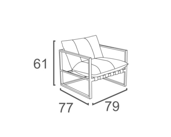 Sillón de jardín de teca y tela Sunbrella «Maluku Island»