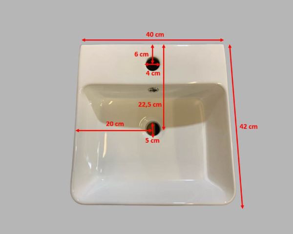 Mueble con lavabo individual de acacia blanca «Trégastel», 120 cm