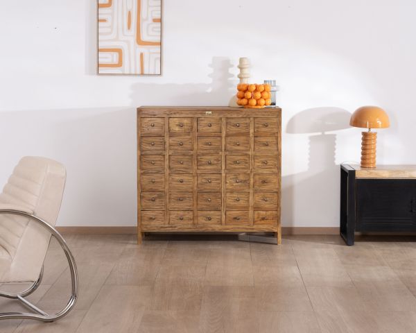 Cómoda de boticario con 30 cajones de madera de caoba «Lacilo»