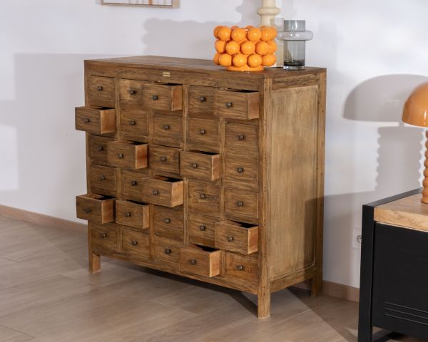 Cómoda de boticario con 30 cajones de madera de caoba «Lacilo»