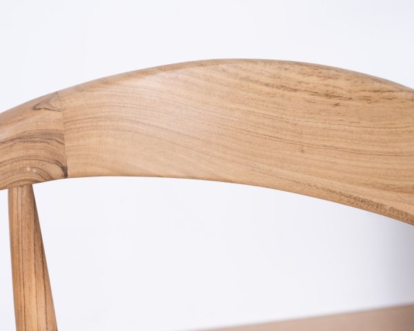 Taburete de bar de acacia con un diseño minimalista y respaldo «Vogue»