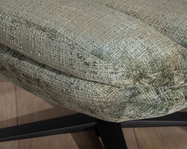 Sillón envolvente de estilo vintage en verde salvia «Panama», giratorio 360°