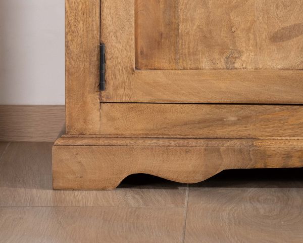 Mueble de televisión grande de 180 cm, estilo rústico chic, en madera de mango «Sarah»