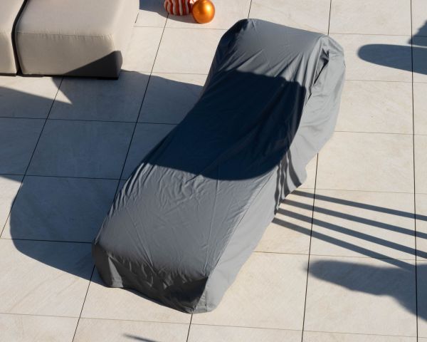Tumbona de tela especial para exteriores con diseño orgánico «Miroly Bay» en color topo