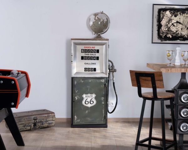 Trona de estilo industrial de acacia y metal negro «Los Ángeles»