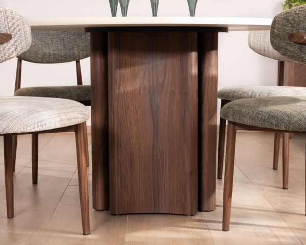 Mesa de comedor redonda de estilo retro «Arpège», 120 cm