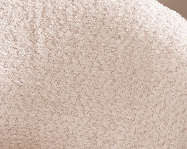 Lote de 2 sillas de estilo «newtro» en tejido bouclé de color blanco roto y patas de metal negro «Sonate»