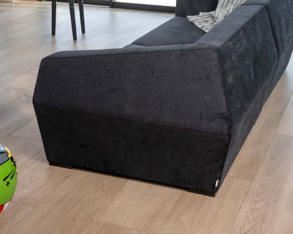 Sofá modular de diseño en terciopelo antracita «Skult», de 2/3 plazas