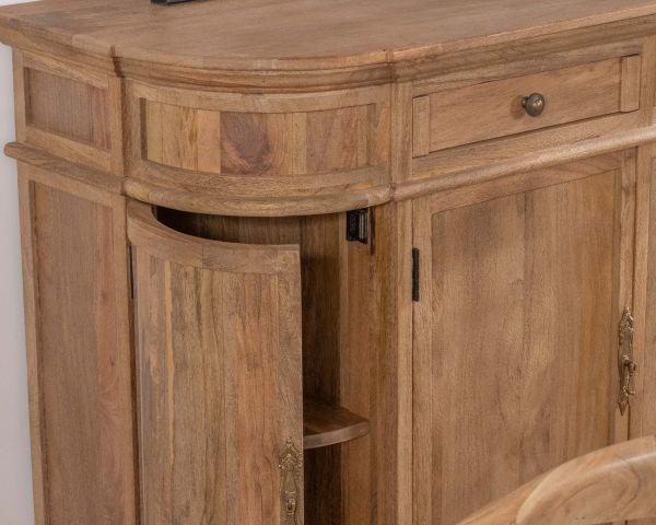 Aparador de madera maciza de mango con bordes redondeados, 150 cm, «Eglantine»