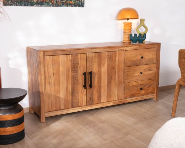 Aparador de estilo rústico de 170 cm, fabricado en madera reciclada «Mokal»