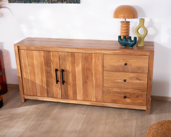 Aparador de estilo rústico de 170 cm, fabricado en madera reciclada «Mokal»