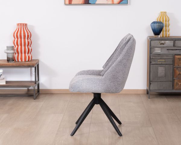 Lote de 2 sillas giratorias de comedor de tela gris «Webber»
