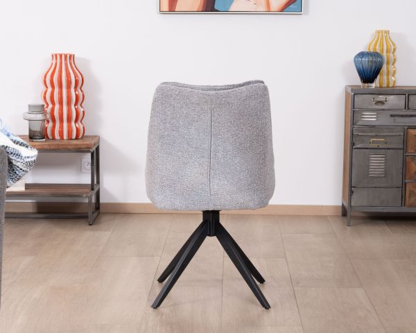 Lote de 2 sillas giratorias de comedor de tela gris «Webber»