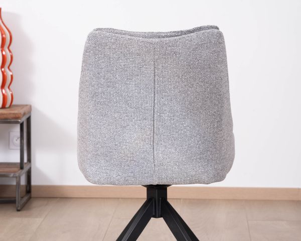 Lote de 2 sillas giratorias de comedor de tela gris «Webber»
