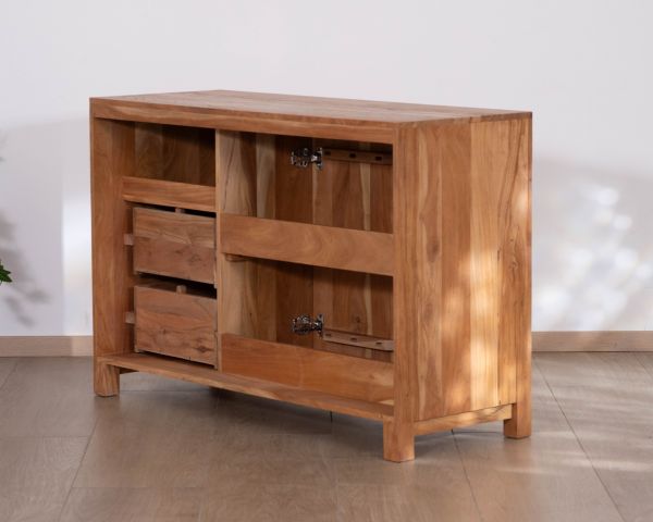 Mueble bajo lavabo de 120 cm de madera reciclada «Mokal», con estilo rústico
