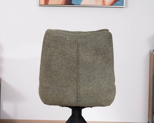 Lote de 2 sillas de comedor de diseño contemporáneo en tela verde «Webber» con base giratoria de metal negro