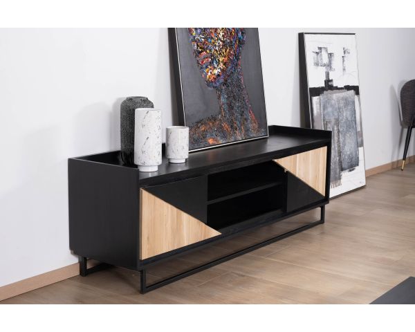 Mueble para la tele de 180 cm con 2 puertas, de madera maciza «Trace»